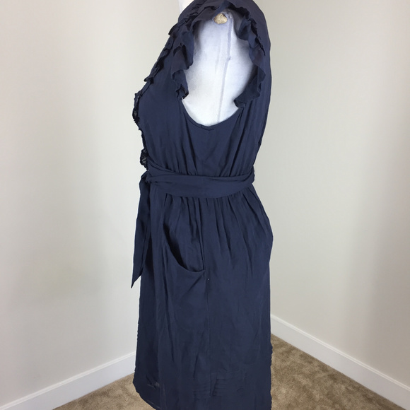 Odille Anthropologie XS 2 Navy Blue A Line dress - Picture 3 of 6